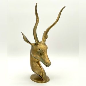 VTG Brass Antelope / Gazelle / Impala Statue / Sculpture